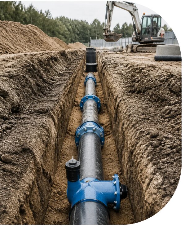 Строительство наружных сетей водоснабжения для объектов в Сафонове