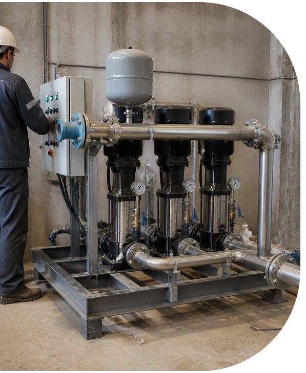 Монтаж повысительной насосной станции в Сафонове под ключ